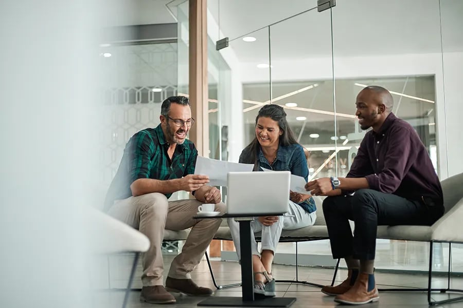 ERP Consultants discussing a strategy with a client