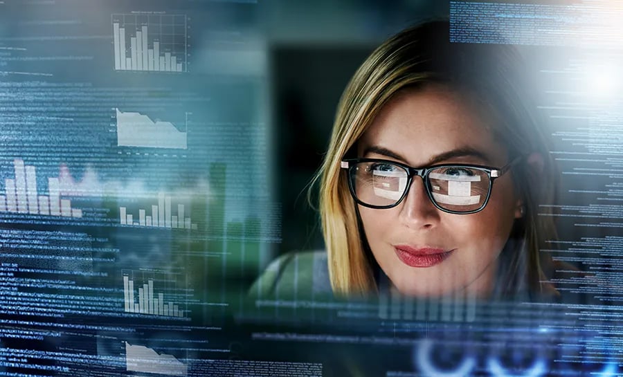 ERP Consultant analysing data from an ERP System